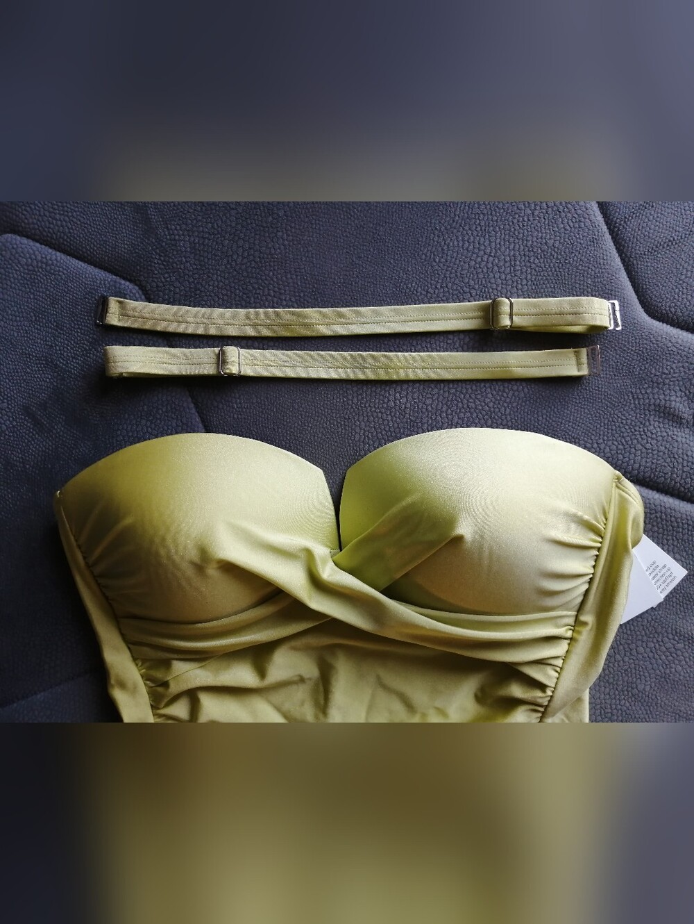 Calvin Klein Ruched One-Piece Swimsuit Plus Suze 18 Chartreuse Lime Green Colour - Picture 5 of 13